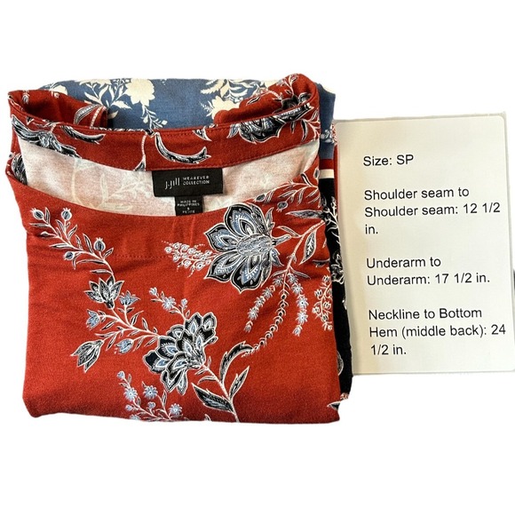 J Jill Wearever Tunic Womens Size Small Petite Multicolor Stretch Side Slits - Picture 3 of 8